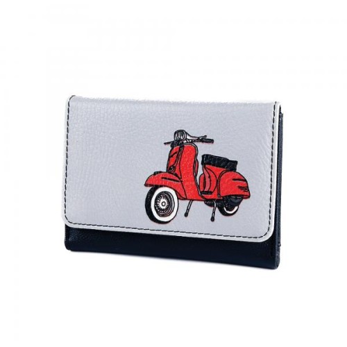 Vespa Baskılı Bozuk Paralıklı Cüzdan