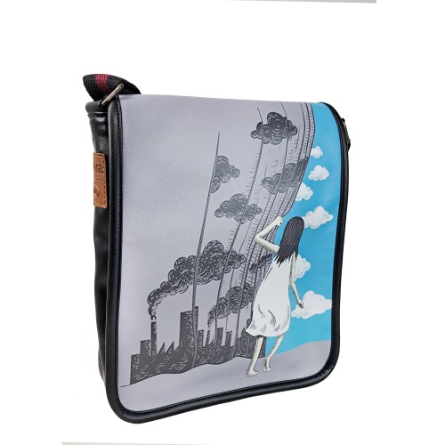Perabags Perdeyi Aralayan Kız Baskılı Çapraz Çanta Perabags Perdeyi Aralayan Kız Baskılı Çapraz Çanta