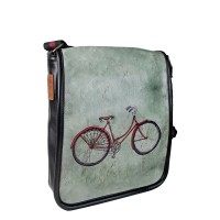 Perabags Yeşil Fonda Kırmızı Bisiklet Baskılı Çapraz Çanta Perabags Yeşil Fonda Kırmızı Bisiklet Baskılı Çapraz Çanta