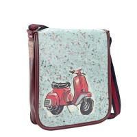 Perabags Bordo Gövdeli Kırmızı Scooter Baskılı Çapraz Çanta Perabags Bordo Gövdeli Kırmızı Scooter Baskılı Çapraz Çanta