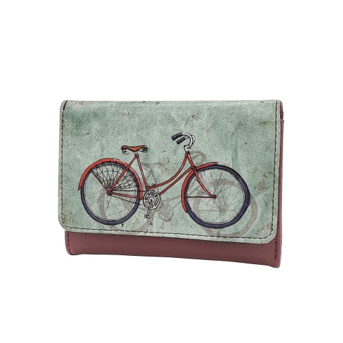 Bordo Retro Bisiklet Bozuk Paralıklı Cüzdan - Perabags Bordo Retro Bisiklet Bozuk Paralıklı Cüzdan - Perabags