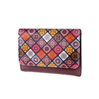 Bordo Mandala Deseni Bozuk Paralıklı Cüzdan - Perabags Bordo Mandala Deseni Bozuk Paralıklı Cüzdan - Perabags