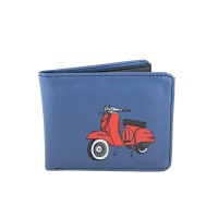 Perabags Kırmızı Vespa Baskılı Mavi Fonlu Erkek Cüzdanı Perabags Kırmızı Vespa Baskılı Mavi Fonlu Erkek Cüzdanı