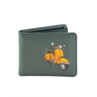 Perabags Turuncu Vespa Baskılı Yeşil Erkek Cüzdanı Perabags Turuncu Vespa Baskılı Yeşil Erkek Cüzdanı
