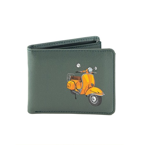 Perabags Turuncu Vespa Baskılı Yeşil Erkek Cüzdanı Perabags Turuncu Vespa Baskılı Yeşil Erkek Cüzdanı