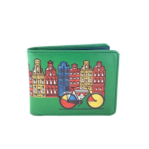 Perabags Amsterdam Bisiklet Baskılı Yeşil Erkek Cüzdanı