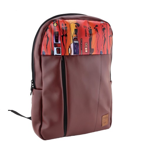 Etnik Desenli Tasarım Bordo Laptop Sırt Çantası Etnik Desenli Tasarım Bordo Laptop Sırt Çantası