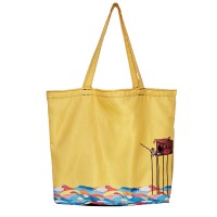 Perabags Sarı Balıkçı Baskılı Alışveriş ve Plaj Çantası Perabags Sarı Balıkçı Baskılı Alışveriş ve Plaj Çantası
